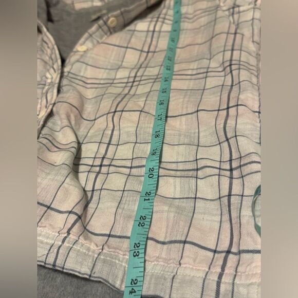 Lot of 2 L.L. BEAN W MED. Plaid Flannel Fleece Lined But Down & Waffle knittop - Picture 7 of 13